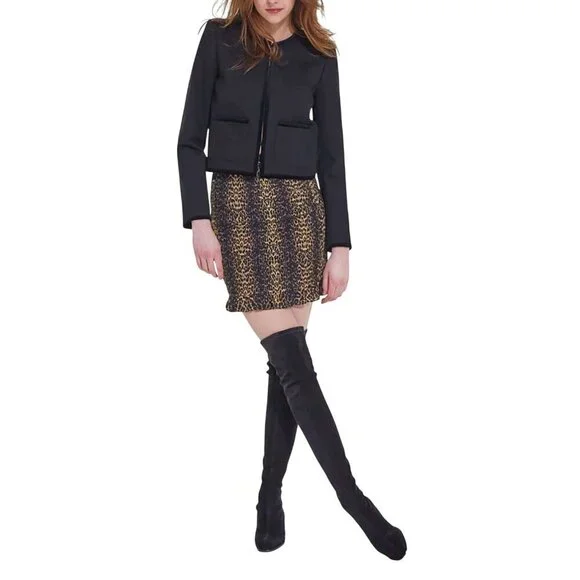 NWT‎ The Kooples Leopard Mini Skirt Stylish with Stretchy Smocking Sz 8 - Picture 10 of 12